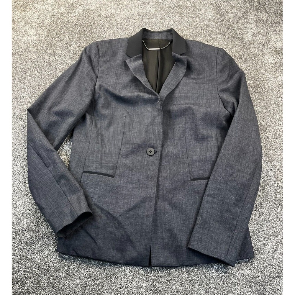 Elie Tahari Womens Size 6 Wool Blend Blazer Two Button Single Breast Gray